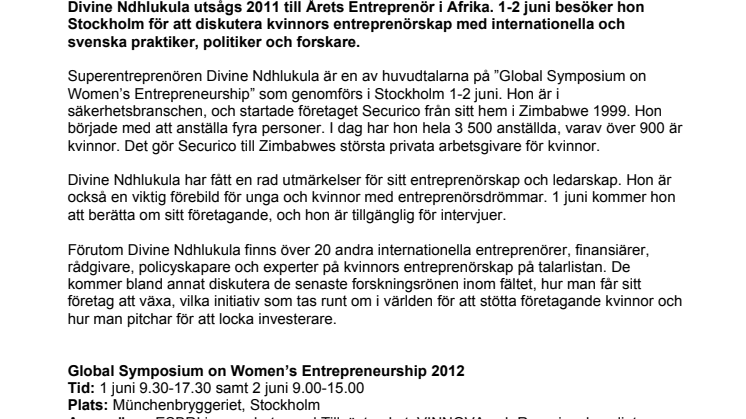 Afrikas främsta entreprenör till Stockholm