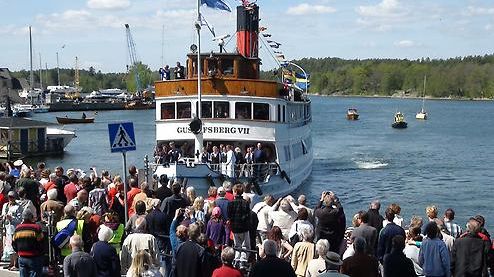 M/S Gustafsberg VII ankommer Gustavsbergs hamn