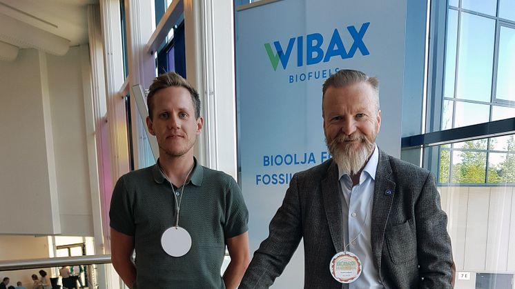Andreas Wikström och Fredrik Lundqvist från Wibax Biofuels fanns på plats och informerade om Wibax Bioolja.