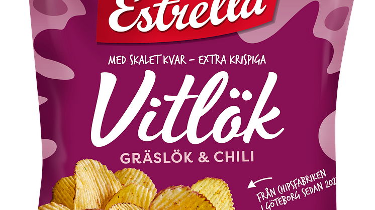 Estrella Potatischips Vitlök, Gräslök & Chili 2021