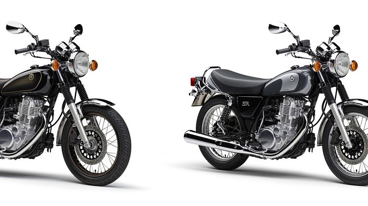 写真左より、「SR400 Final Edition Limited」（ブラック）、「SR400 Final Edition」（ダークグレー）、「SR400 Final Edition」（ブルー）