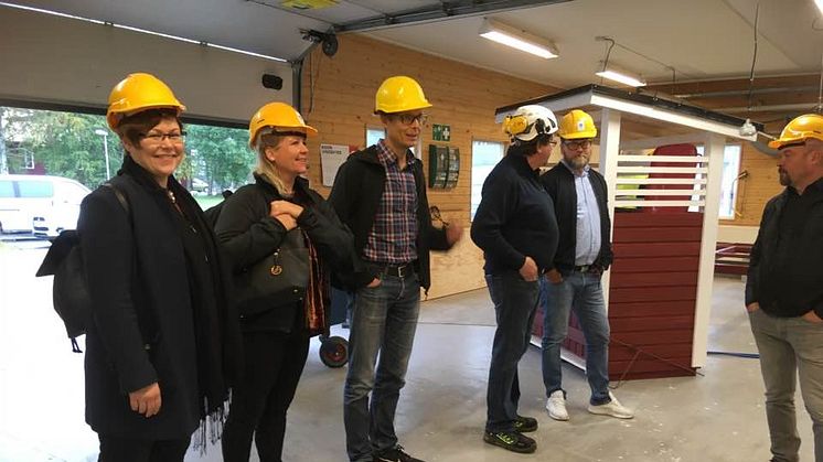 Från vänster i bild Susanne Friberg, BYN Region Norra Norrland, Carina Sköld, BYN:s kansli,  Joakim Lindholm ordförande i BYN Norrbotten, Tore Brännström yrkeslärare, Magnus Nordin BYN:s kansli och Leif Lahti direktör Utbildning Nord. 