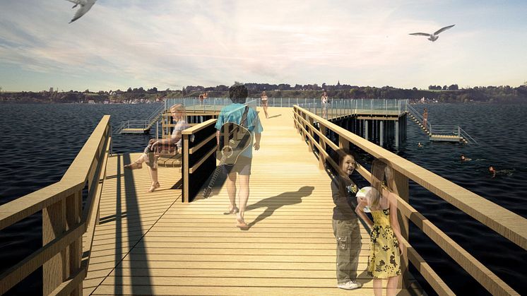 Ny brygga i Lill-Olas tar form