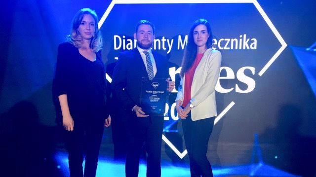 Forbes award 2019, Paulina Błasiak, Dominik Rekosz and Agata Baron-Żekieć from TDoS