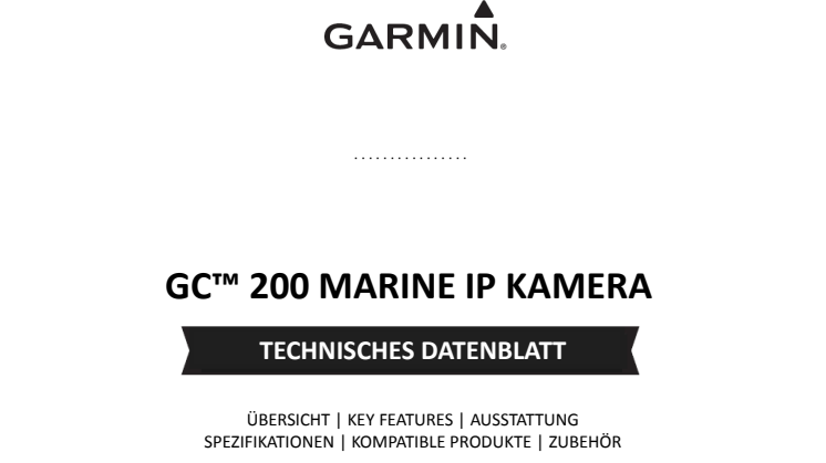 Datenblatt Garmin GC200 Marine Kamera