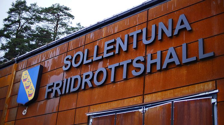 Entré till Sollentuna friidrottshall. Foto: Albert Fast