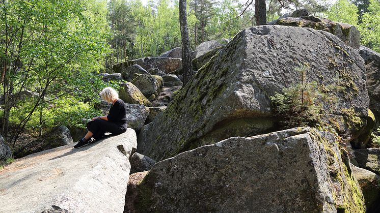 Stora stenblock och spännande natur i Kanaberg, Kalmar kommun. En plats som lockar både stora och små!