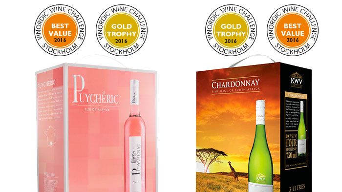 Två av Sveriges mest prisvärda boxar - Puychéric Syrah Rosé och KWV Chardonnay