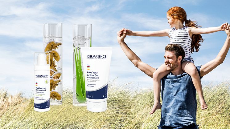 Hot in Here: Coole Pflege bei Sommerhitze mit dem DERMASENCE Hyalusome Konzentrat und dem DERMASENCE Aloe Vera Active Gel