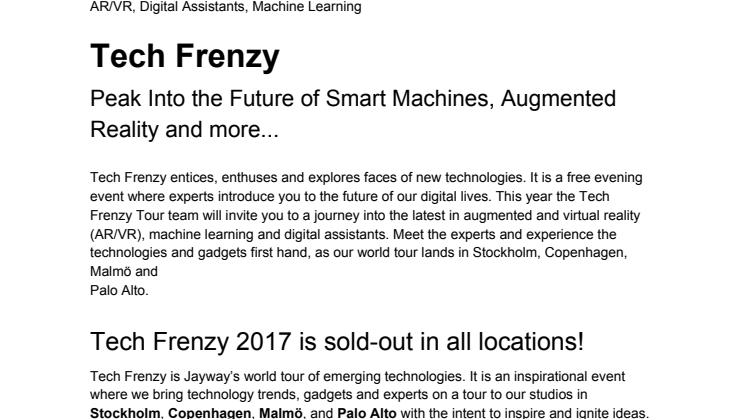 Tech Frenzy - AR/VR, Digital Assistants, Machine Learning