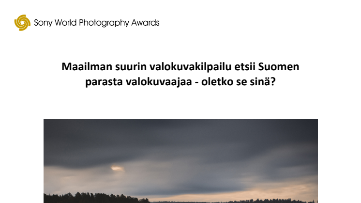 Maailman suurin valokuvakilpailu etsii Suomen parasta valokuvaajaa - oletko se sinä?