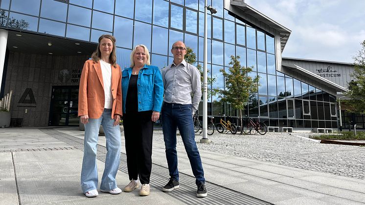 Från vänster: Johanna Blylod Verksamhetschef, Marita Björkman Forman Styrelseordförande och Henrik Bucht VD Piteå Science Park