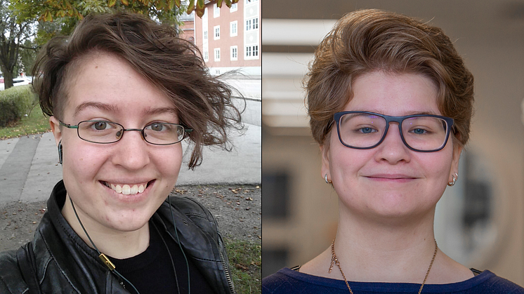 Agnes Benkö och Emma Arltoft får årets mångfaldsstipendium på Högskolan i Skövde. 