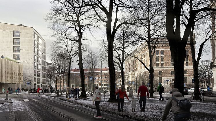 Handelshögskolan i Göteborg, förslag 4: Unus et Vertere, Från gatan