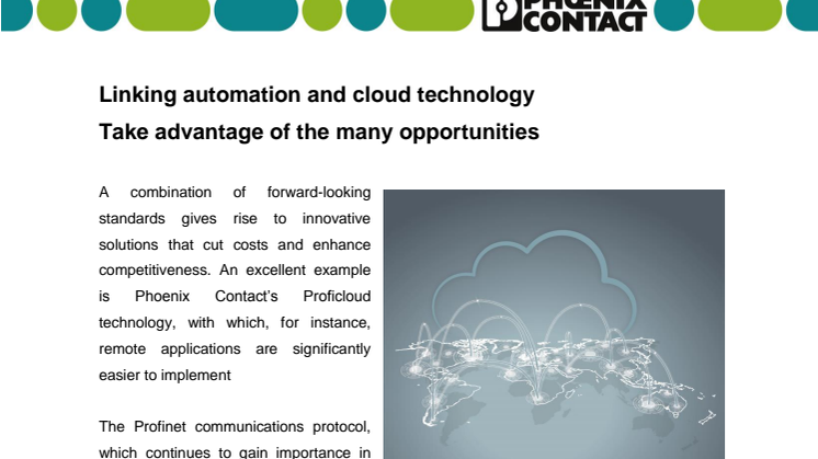 Linking automation and cloud technology