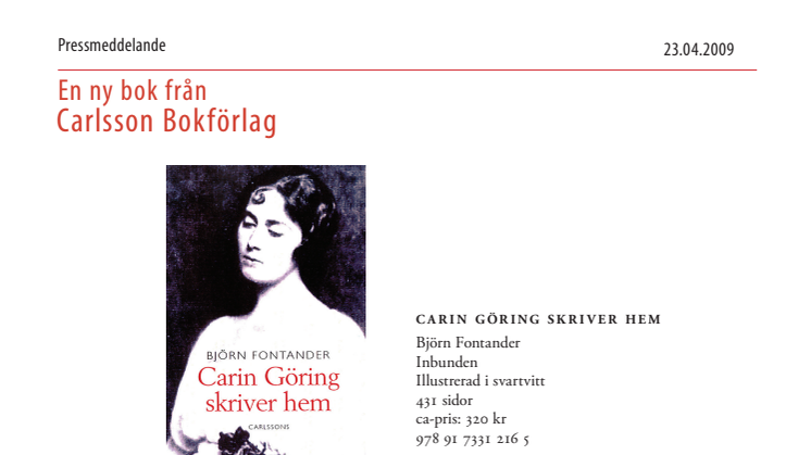Carin Görings brev