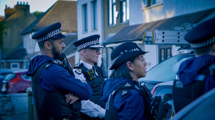 Commissioner Sir Mark Rowley at an early morning arrest in Sutton