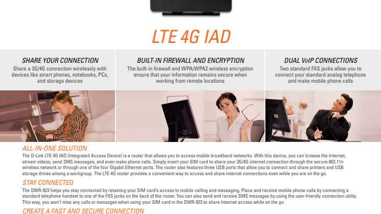 Produktblad - D-Link DWR-923 4G-router 