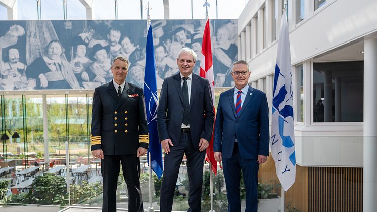 Vice Admiral Frank Trojahn, Danish Military Rep. to NATO & EU, Michael Holm, Systematic Founder and Chairman of the Board, and General Manager, NCI Agency Ludwig Decamps