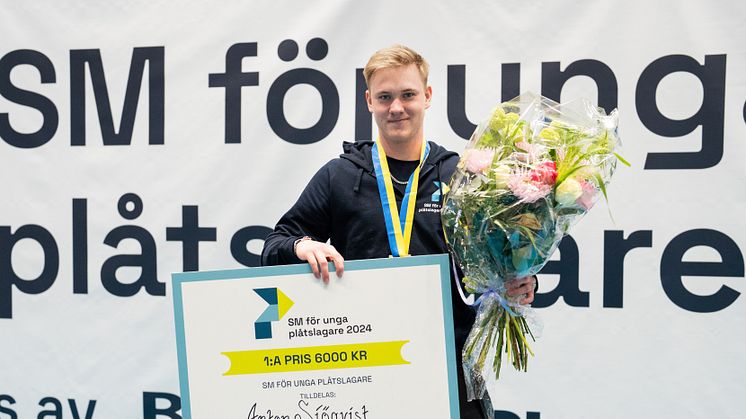 Anton Sjöqvist från Värnamo är Sveriges bästa unga plåtslagare 2024.