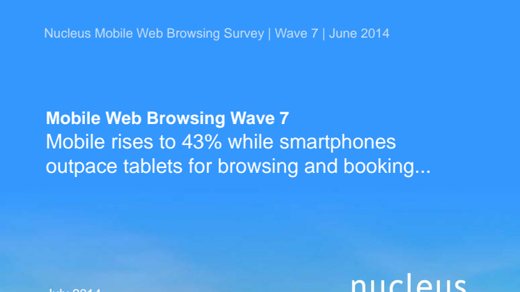 Nucleus reports latest mobile browsing and booking trends in the travel industry