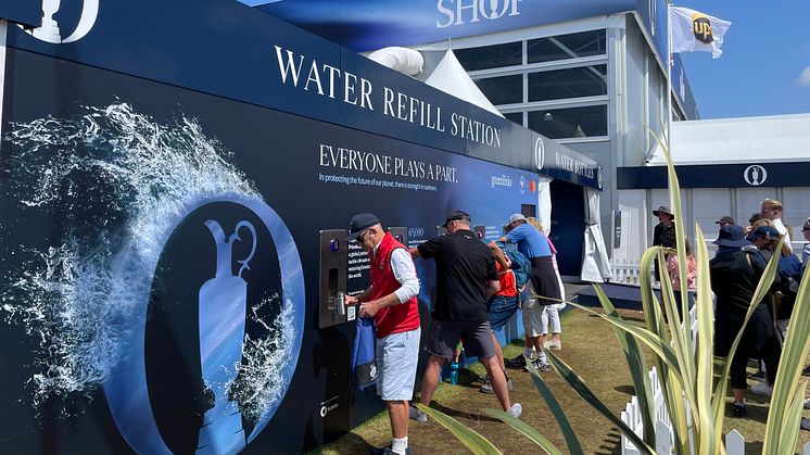 Golf fans refilling their water bottles at the 151st Open at Royal Liverpool averted 87,966 single-use 500 ml plastic bottles ending up in landfills and oceans