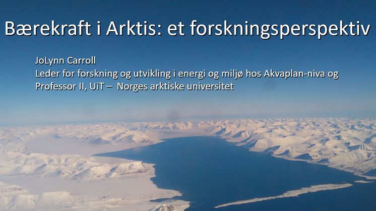 ​Akvaplan-niva bidrar til lansering av UN Global Compact initiativ "Bærekraftig business i Arktis"