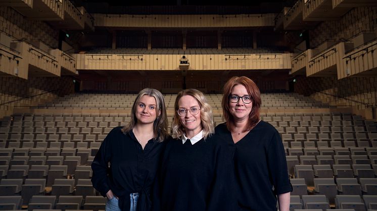 Nya medarbetare i Sara kulturhus, Emmy Gustafsson Wass, Evelina Nilsson och Lena Degerman.