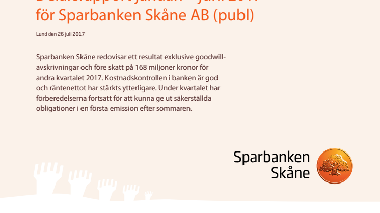 Delårsrapport januari-juni 2017 för Sparbanken Skåne