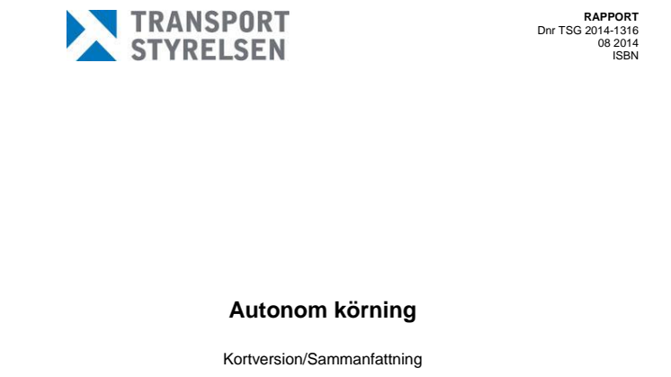 Kortversion av förstudien om autonom körning
