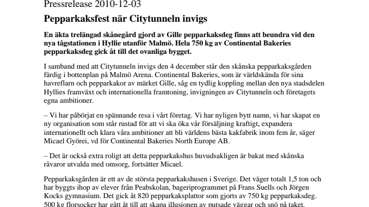 Pepparkaksfest när Citytunneln invigs