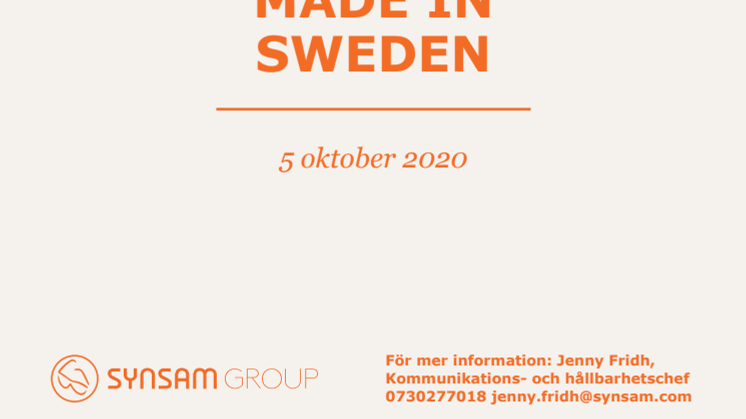 Pressfolder Synsam flyttar hem produktionen från Asien till Sverige