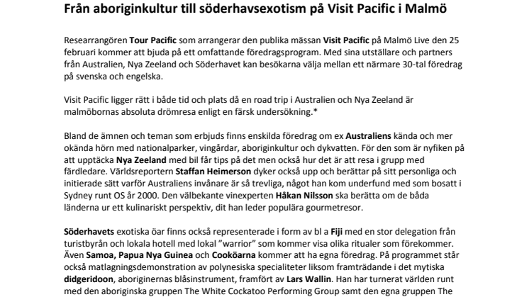 Från aboriginkultur till söderhavsexotism på Visit Pacific i Malmö 