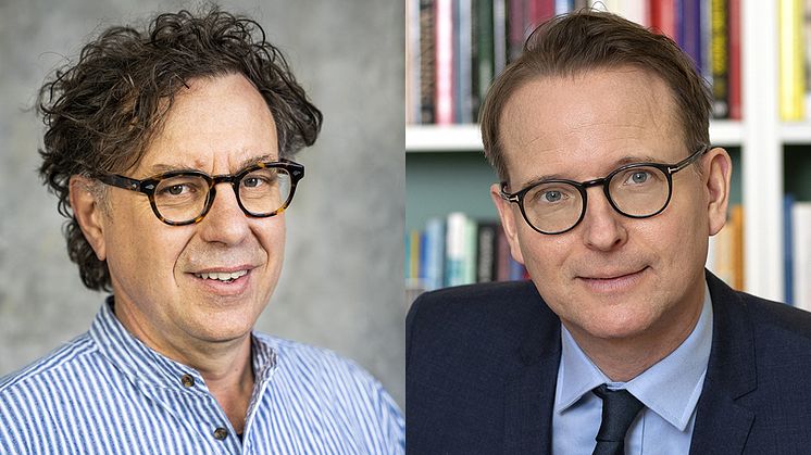 Professor Christian Høgel, Lunds universitet, och professor Lars Strannegård, Handelshögskolan i Stockholm, är nya arbetande ledamöter i Kungl. Vitterhetsakademien. Foto: Kennet Ruona och Juliana Wiklund.