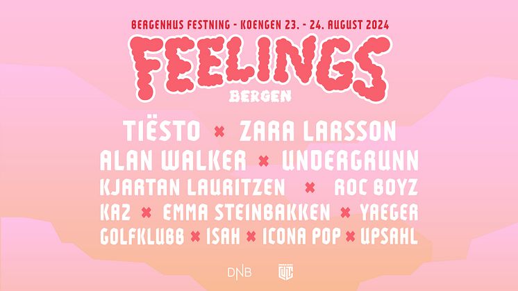 FESTIVALPLAKATEN ER KOMPLETT MED NI NYE BEKREFTEDE ARTISTER TIL FEELINGS FESTIVAL BERGEN 23. – 24. AUGUST 2024!