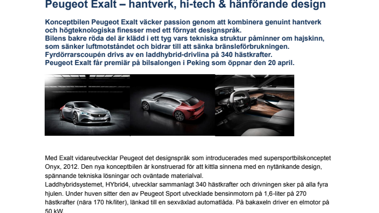 Peugeot Exalt – hantverk, hi-tech & hänförande design