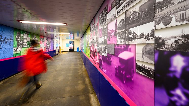 New murals brighten Hitchin station's subway