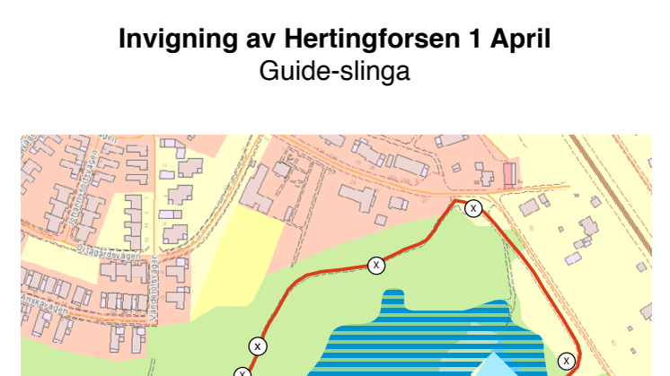 Karta över invigningsområdet Hertingforsen 1 april 2014