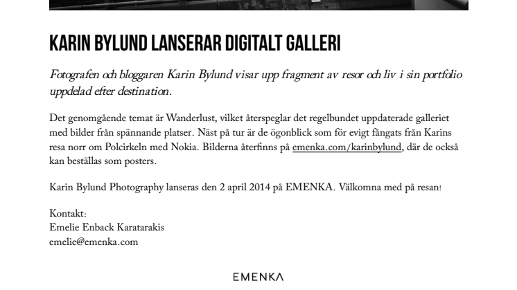 Karin Bylund lanserar digitalt galleri