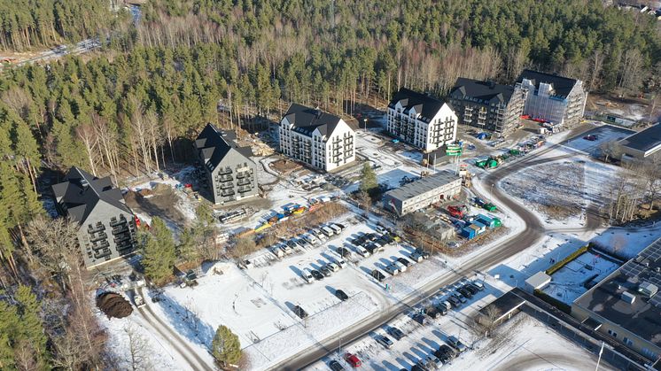 Projekt Vedbo 99 i Västerås upprättas 252 lägenheter fördelade på 6 huskroppar.