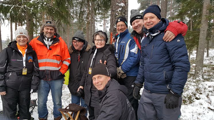 Företagarna Jens Eide, JL Toppteknik, Jörgen Johansson, Bråruds Mekaniska, Lars Eriksson, GMA, Johan och Olle Ramström, Ramströms Tryckeri och Putte Bergqvist, Bergqvist Gummiverkstad på möte med Berit Westergren och Gunilla Ingemyr, Sunne kommun.