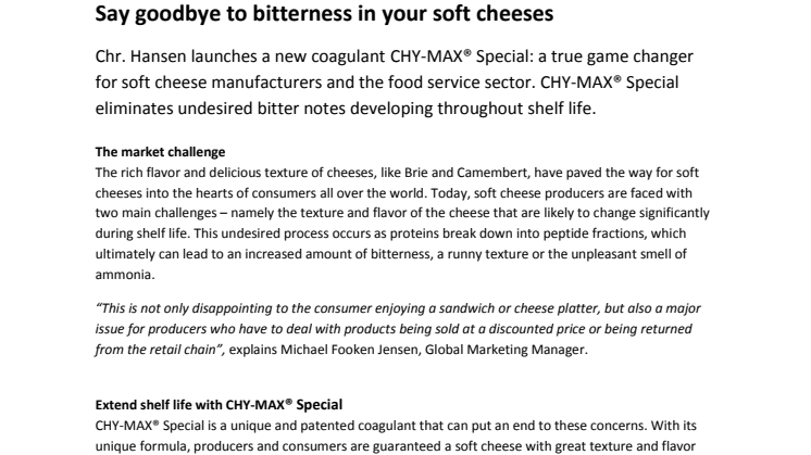 Say goodbye to bitterness in your soft cheeses
