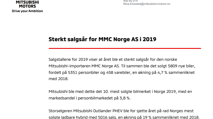 Sterkt salgsår for MMC Norge AS i 2019