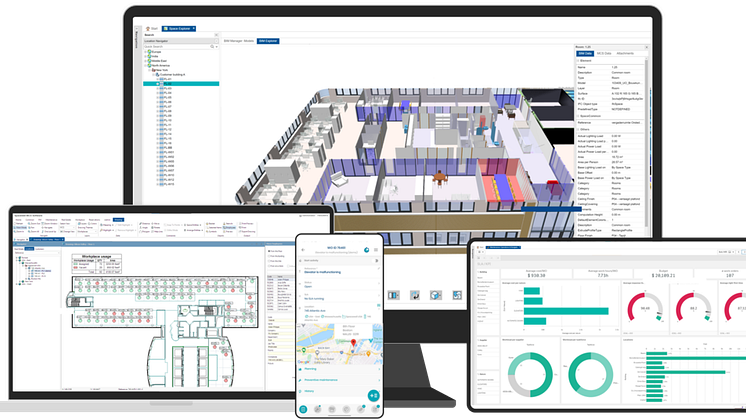 Mit der Integration der BIM-Plattform Allplan Bimplus in das CAFM-System MCS 20 bringen ALLPLAN und Spacewell die Vorteile von BIM in die CAFM-Werkstatt von Drees & Sommer ein. Copyright: Spacewell