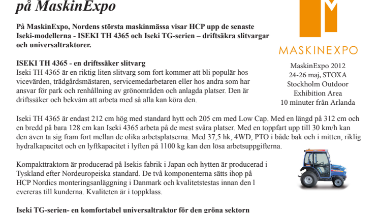 HCP Sverige en grön slitvarg på MaskinExpo