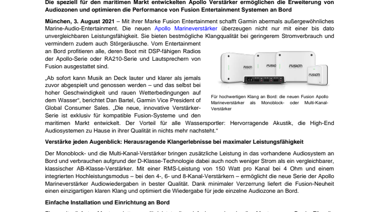 PM Garmin FUSION Apollo Verstärker