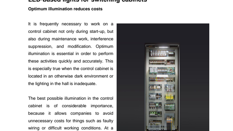 LED-based lights for switching cabinets- Optimum illumination reduces costs