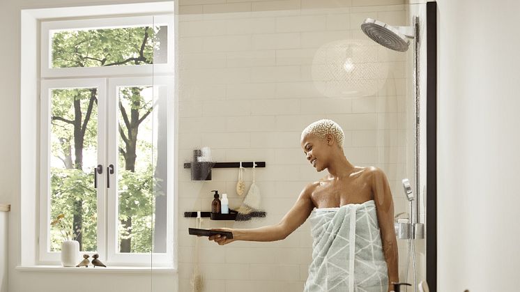 hansgrohe WallStoris är ett flexibelt förvaringssystem som skapar stilfull ordning i badrummet med många kombinationsmöjligheter.