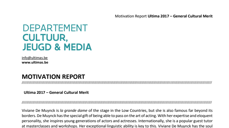 Motivation Report Ultimas 2017 - General Cultural Merit