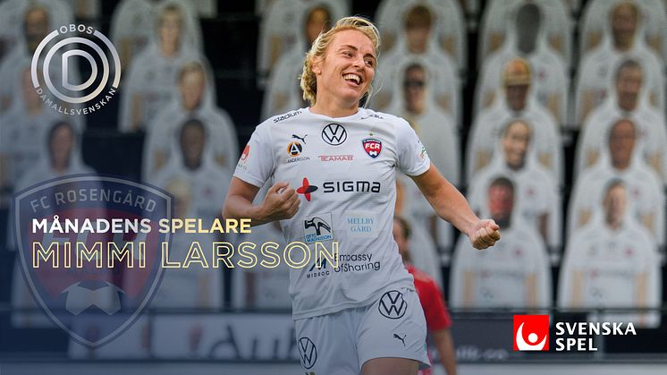 Mimmi Larsson utsedd till månadens spelare i OBOS Damallsvenskan - vinsten hjälper fotbollspelande tjejer i Sydafrika